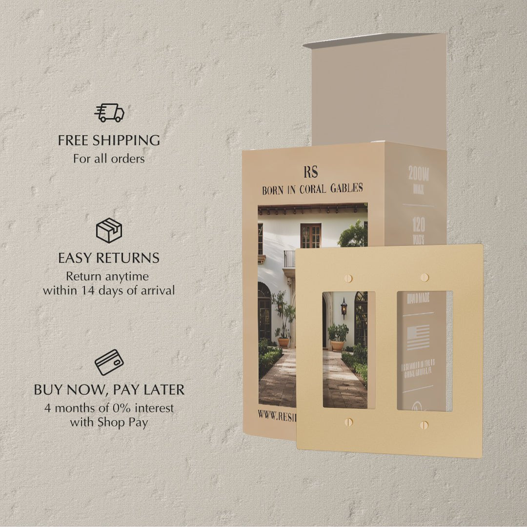 Unlacquered Brass Wall Plate for Custom Modules