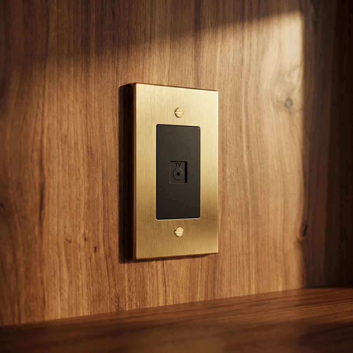 Brass TV Coaxial Wall Socket