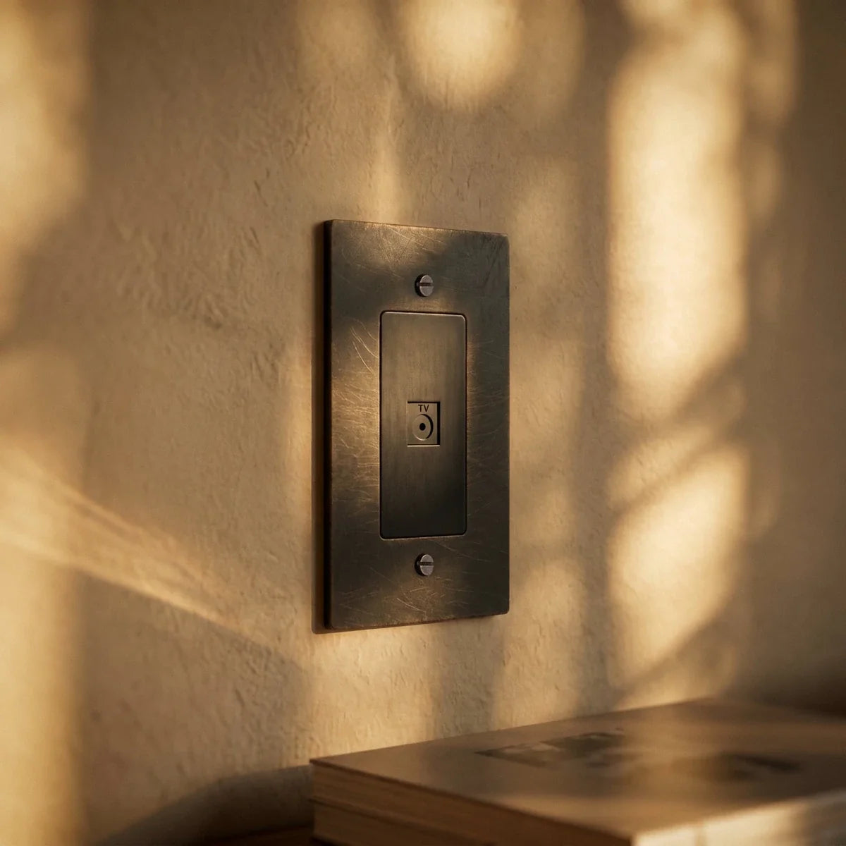 Brass TV Coaxial Wall Socket