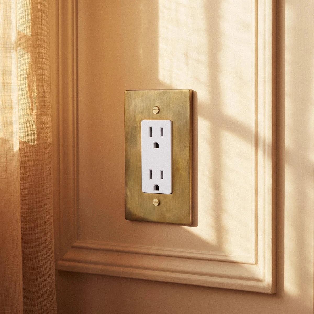 Unlacquered Brass Wall Outlet