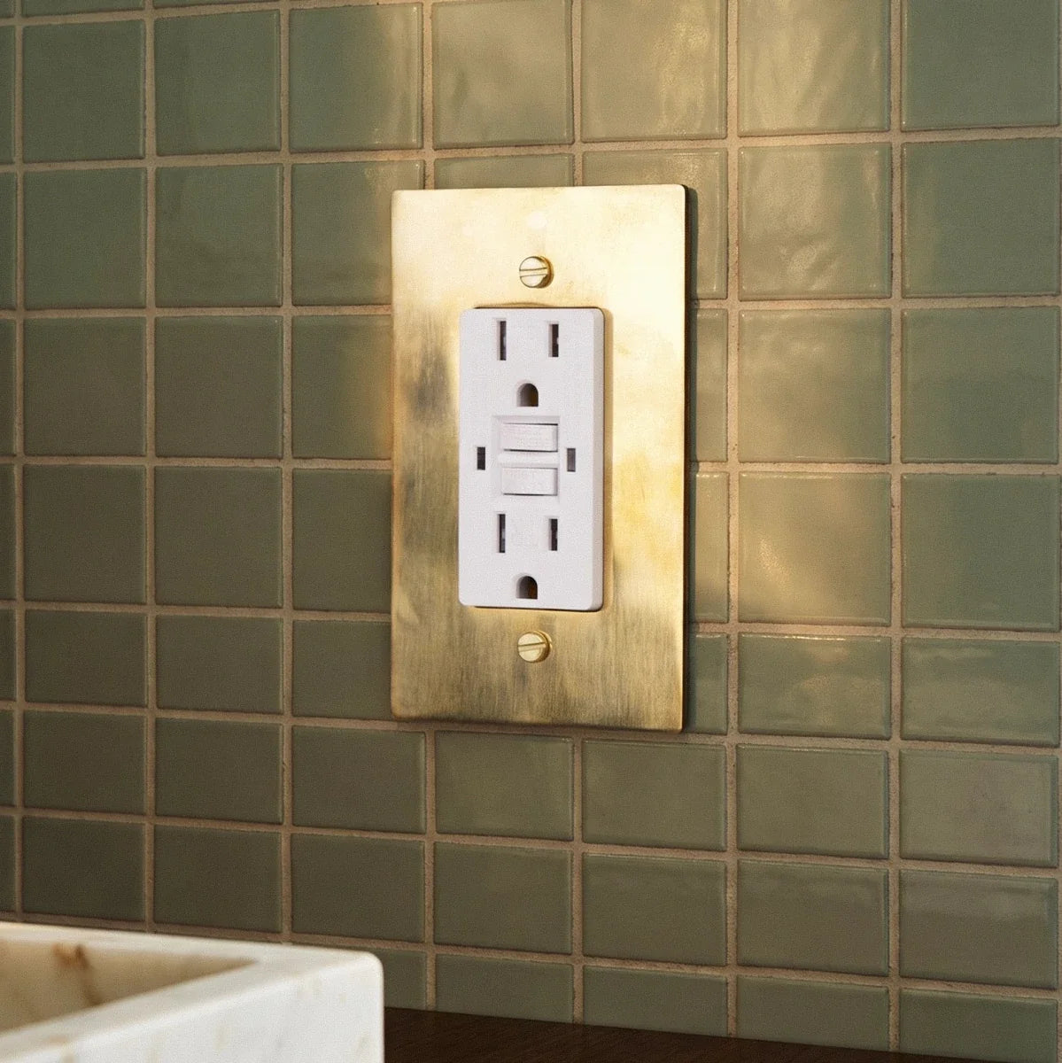 Unlacquered Brass Wall Outlet