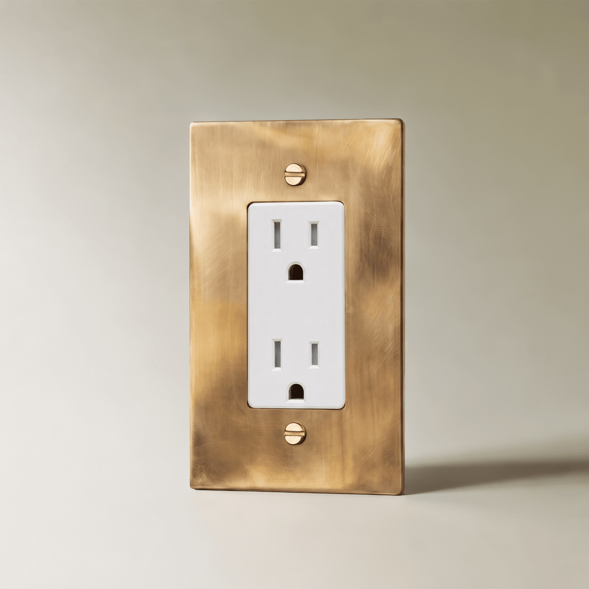 Unlacquered Brass Wall Outlet