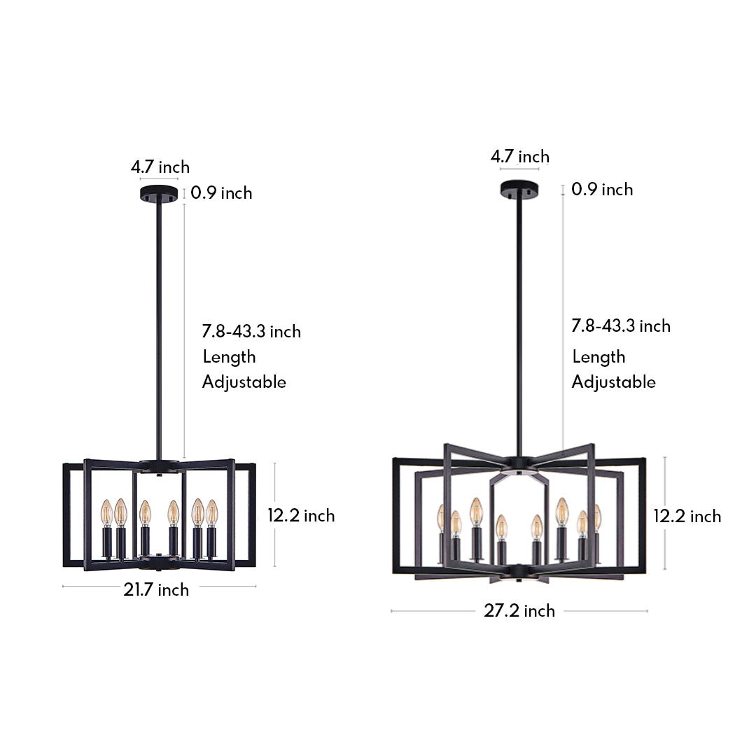 Open Frame Iron Candle Chandelier, Industrial Ceiling Light 17