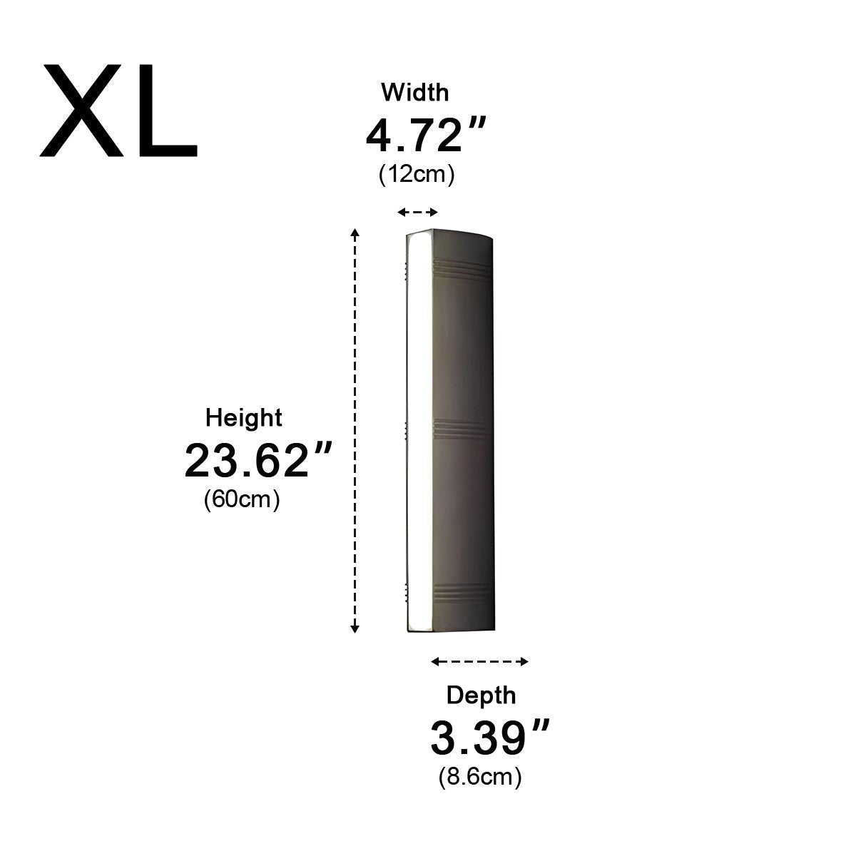 Tri Glow Column Wall Light, Black Aluminum Outdoor Sconce 10