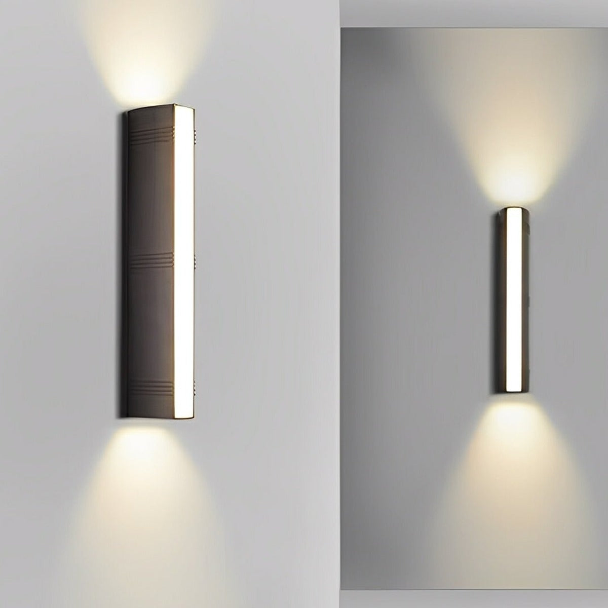 Tri Glow Column Wall Light, Black Aluminum Outdoor Sconce 5