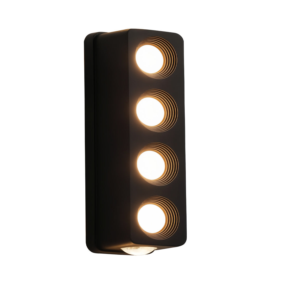 Portal Up and Down Outdoor Wall Light, Black Aluminum Sconce