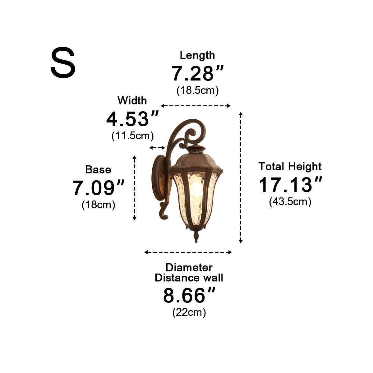 Tuscan Scroll Porch Lantern, Dark Coffee Aluminum Wall Light 10