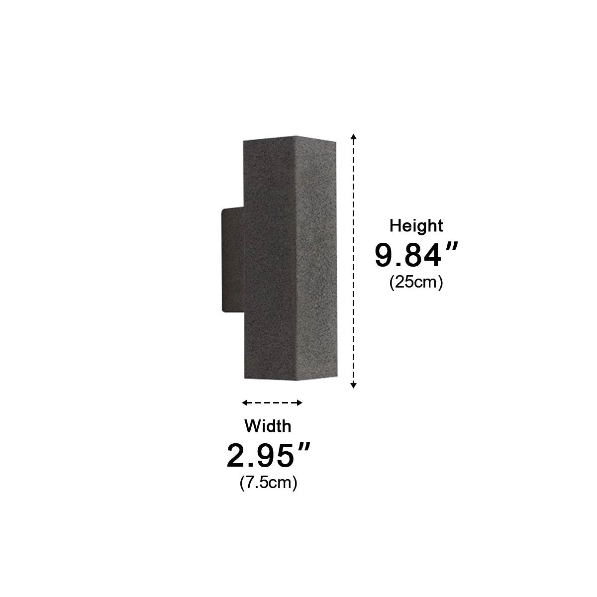 Twin Beam Block Wall Light, Concrete Up and Down Outdoor Sconce 15