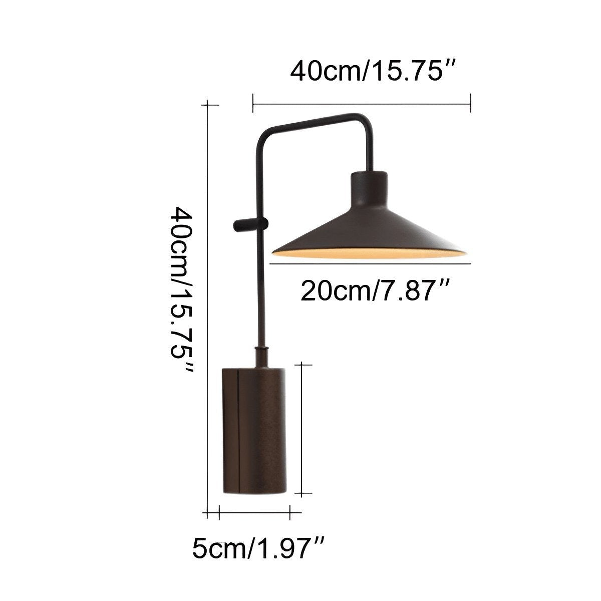 Umbrella Shade Wall Light, Steel and Aluminum Outdoor Sconce 10