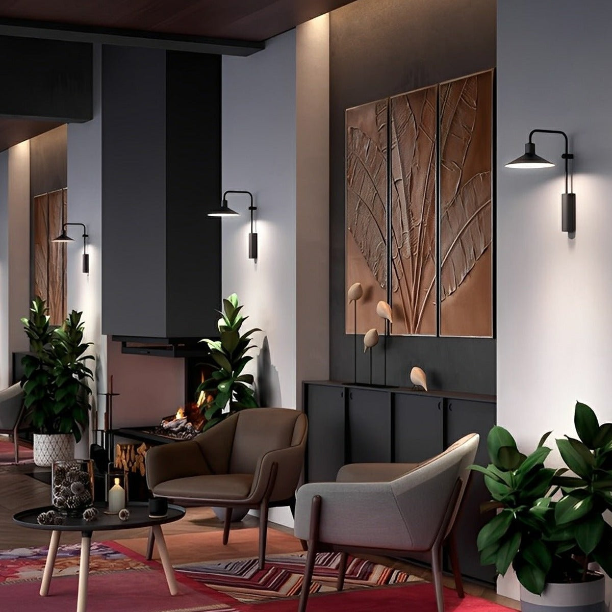 Umbrella Shade Wall Light, Steel and Aluminum Outdoor Sconce 4