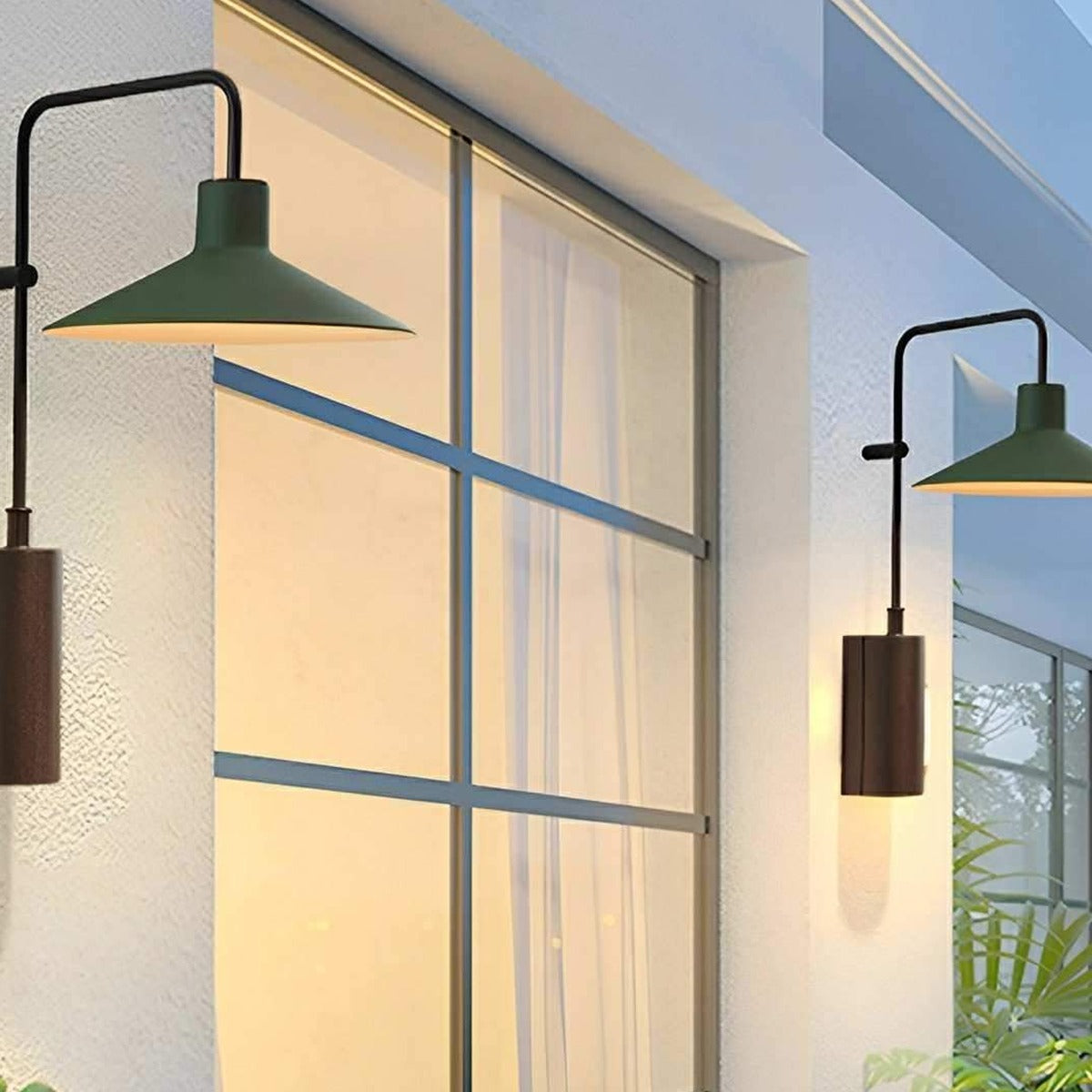 Umbrella Shade Wall Light, Steel and Aluminum Outdoor Sconce 7