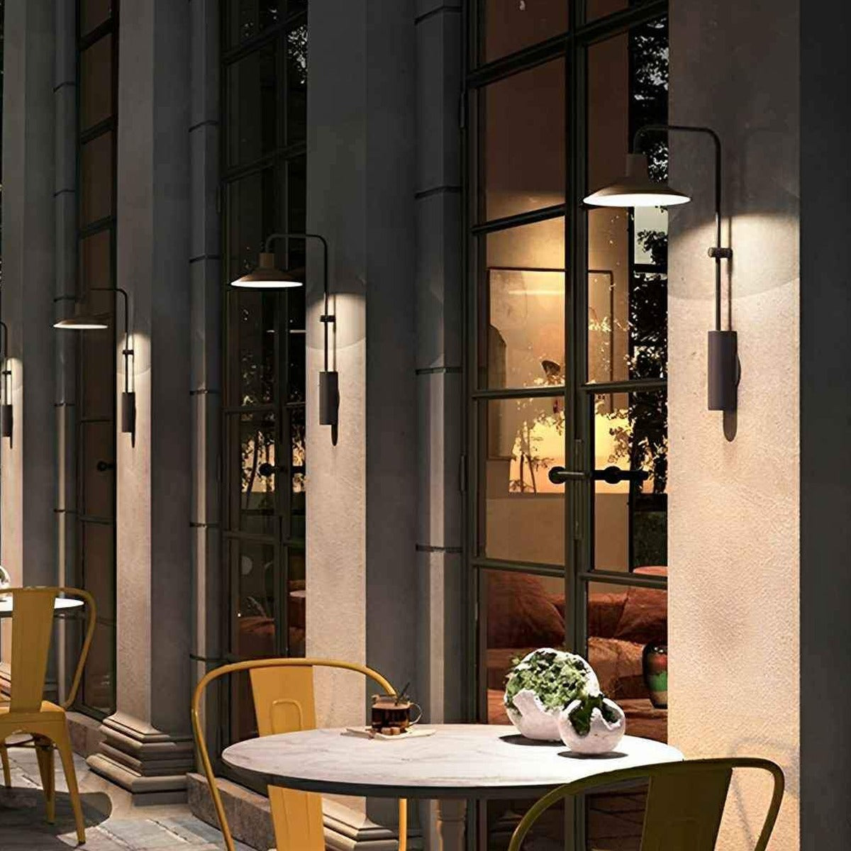 Umbrella Shade Wall Light, Steel and Aluminum Outdoor Sconce 8