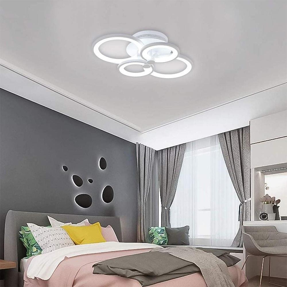 Overlapping Rings LED Ceiling Light, Acrylic Semi Flush Mount 15