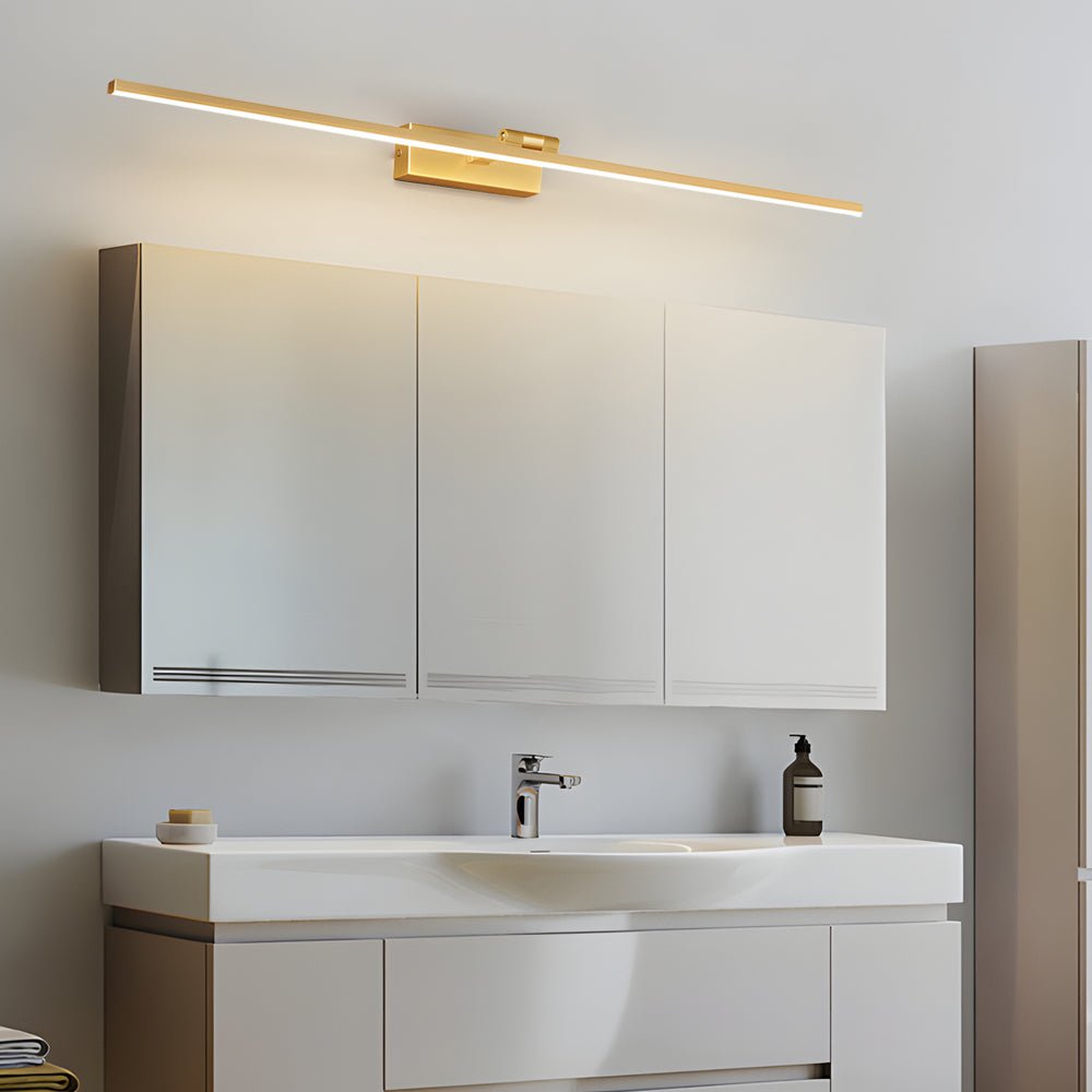 Rotating Arm Vanity Light, Copper and Acrylic Bar Light