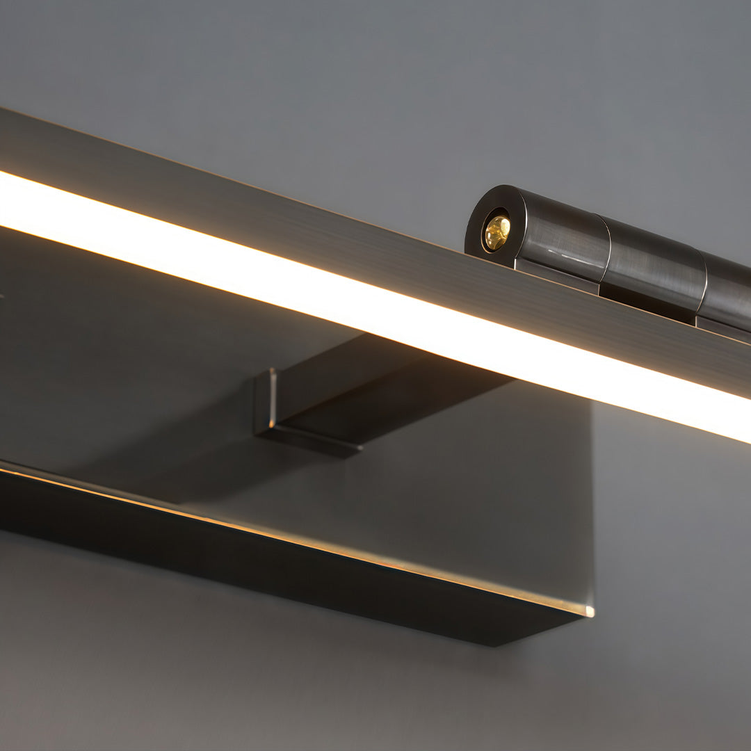 Rotating Arm Vanity Light, Copper and Acrylic Bar Light