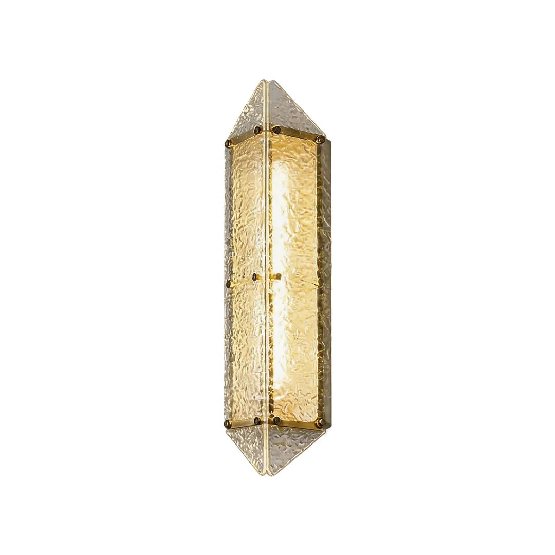 Gilded Facet Outdoor Sconce, Gold Steel Wall Lantern