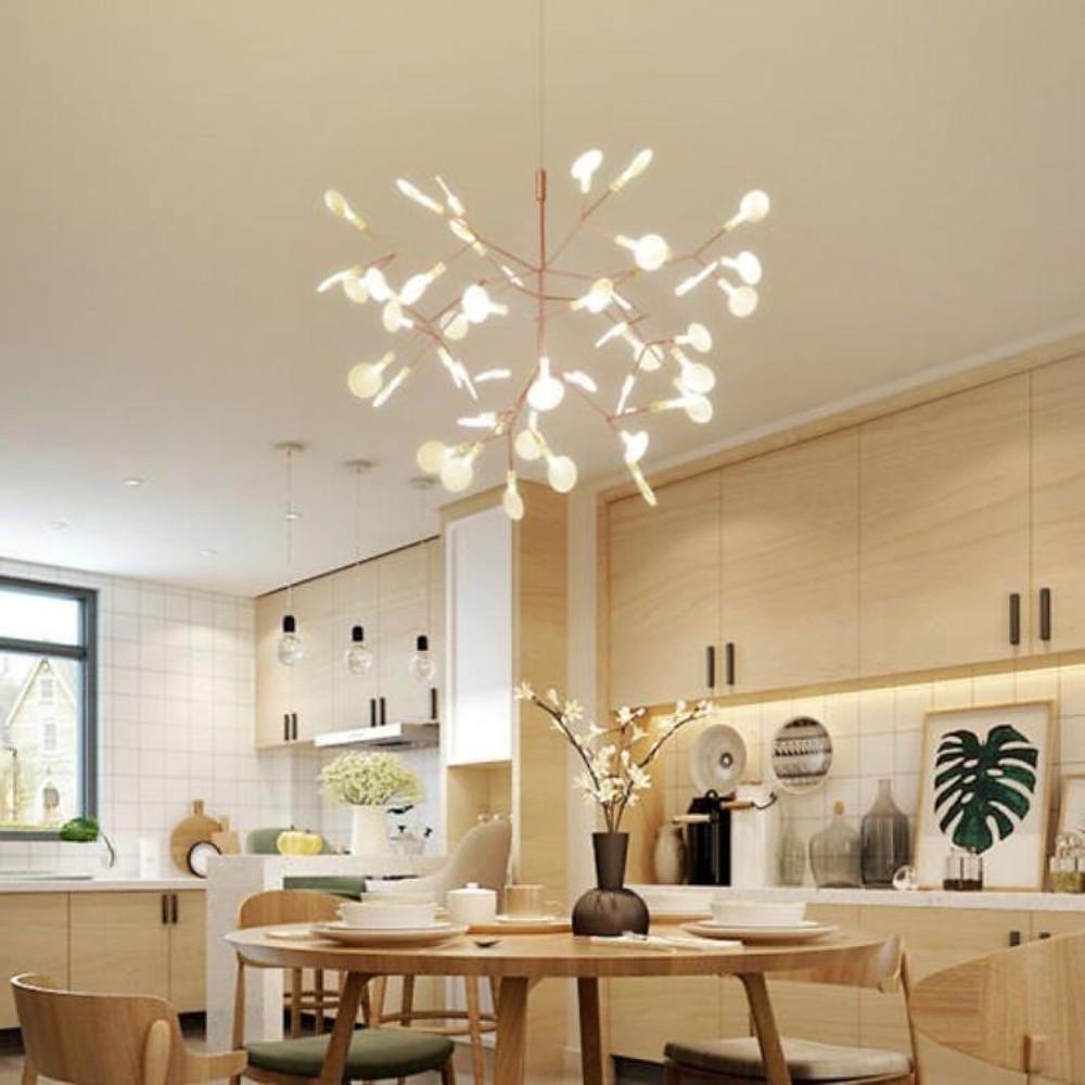 Copper Glass Cluster Chandelier, Modern LED Ceiling Light