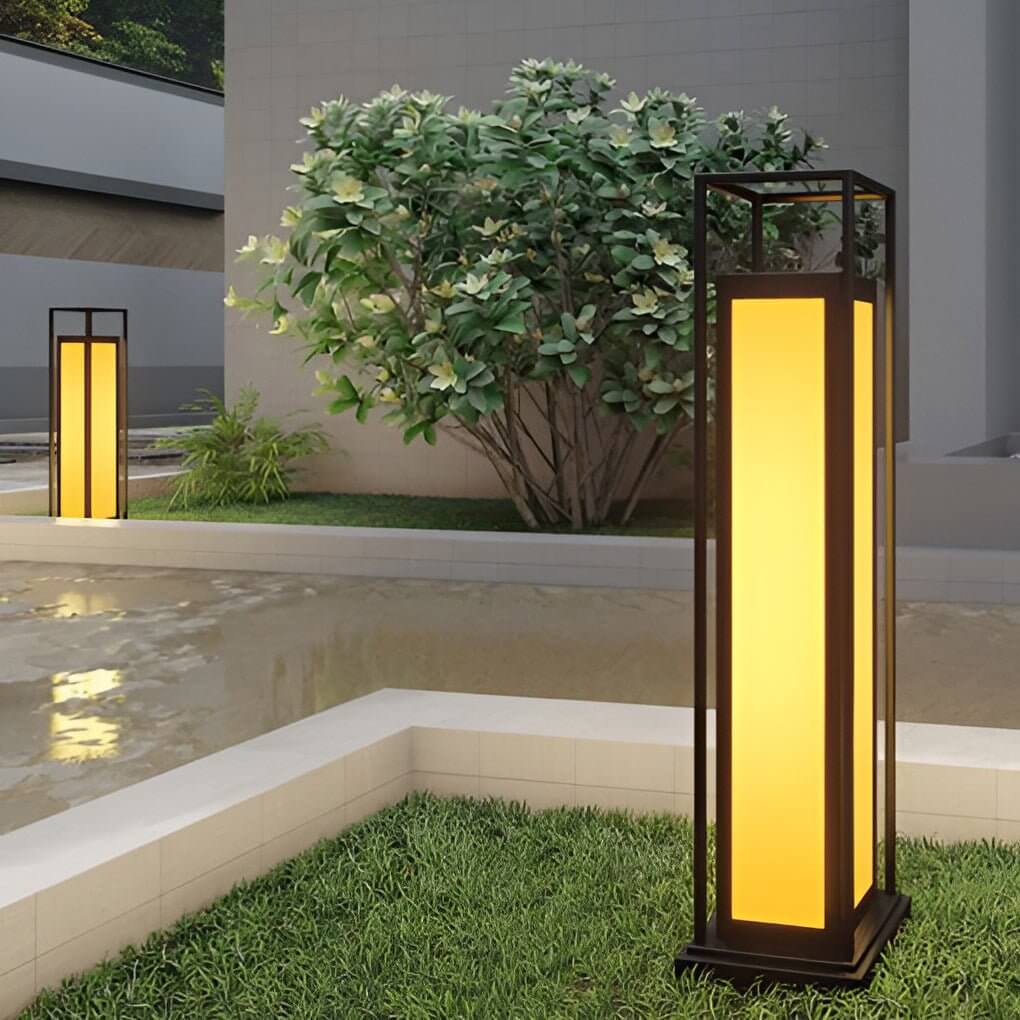 Open Frame Lantern Bollard Light, Stainless Steel Path Light