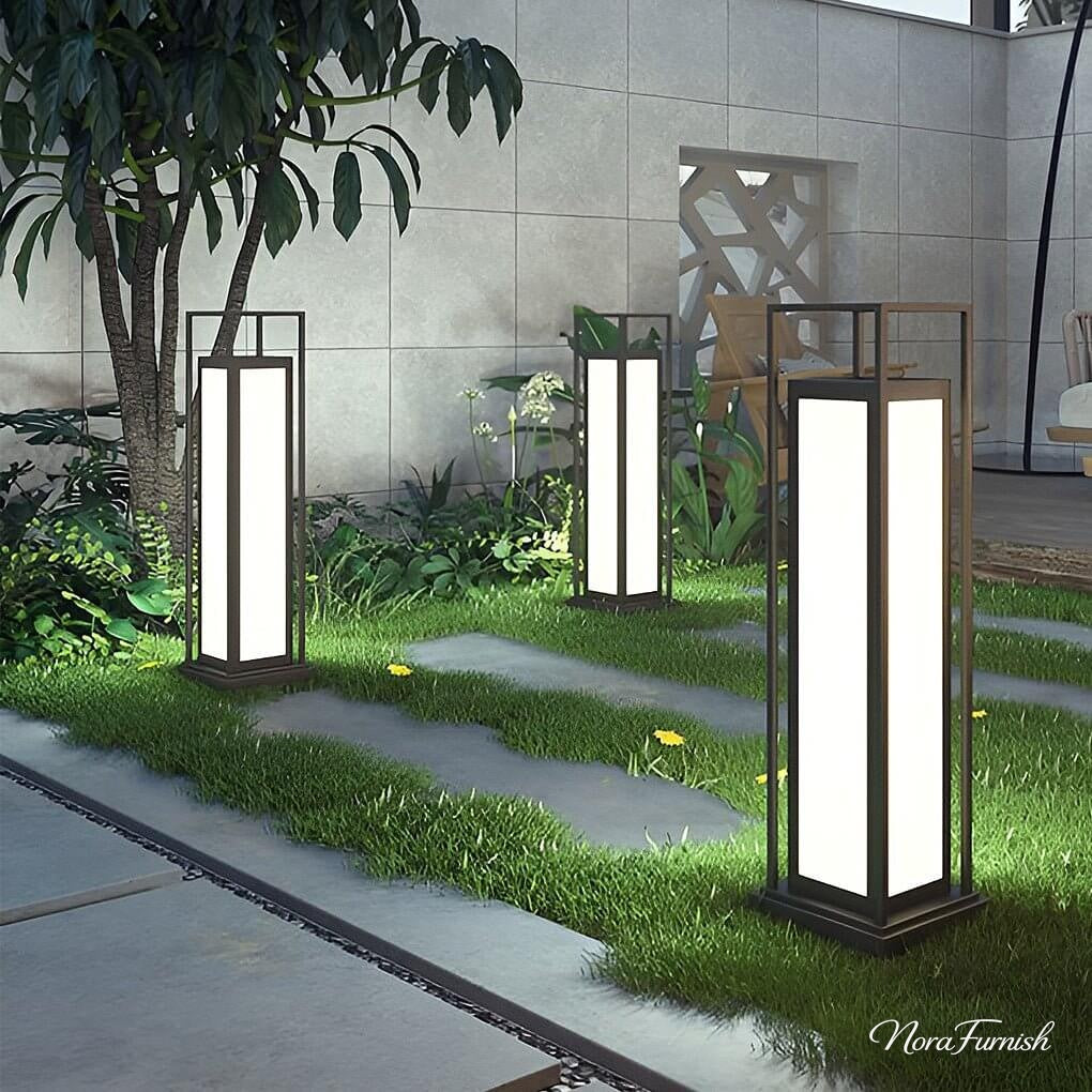 Open Frame Lantern Bollard Light, Stainless Steel Path Light 4