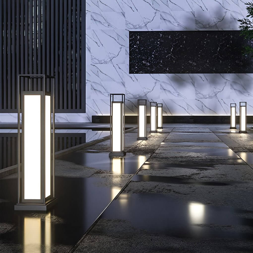 Open Frame Lantern Bollard Light, Stainless Steel Path Light 6