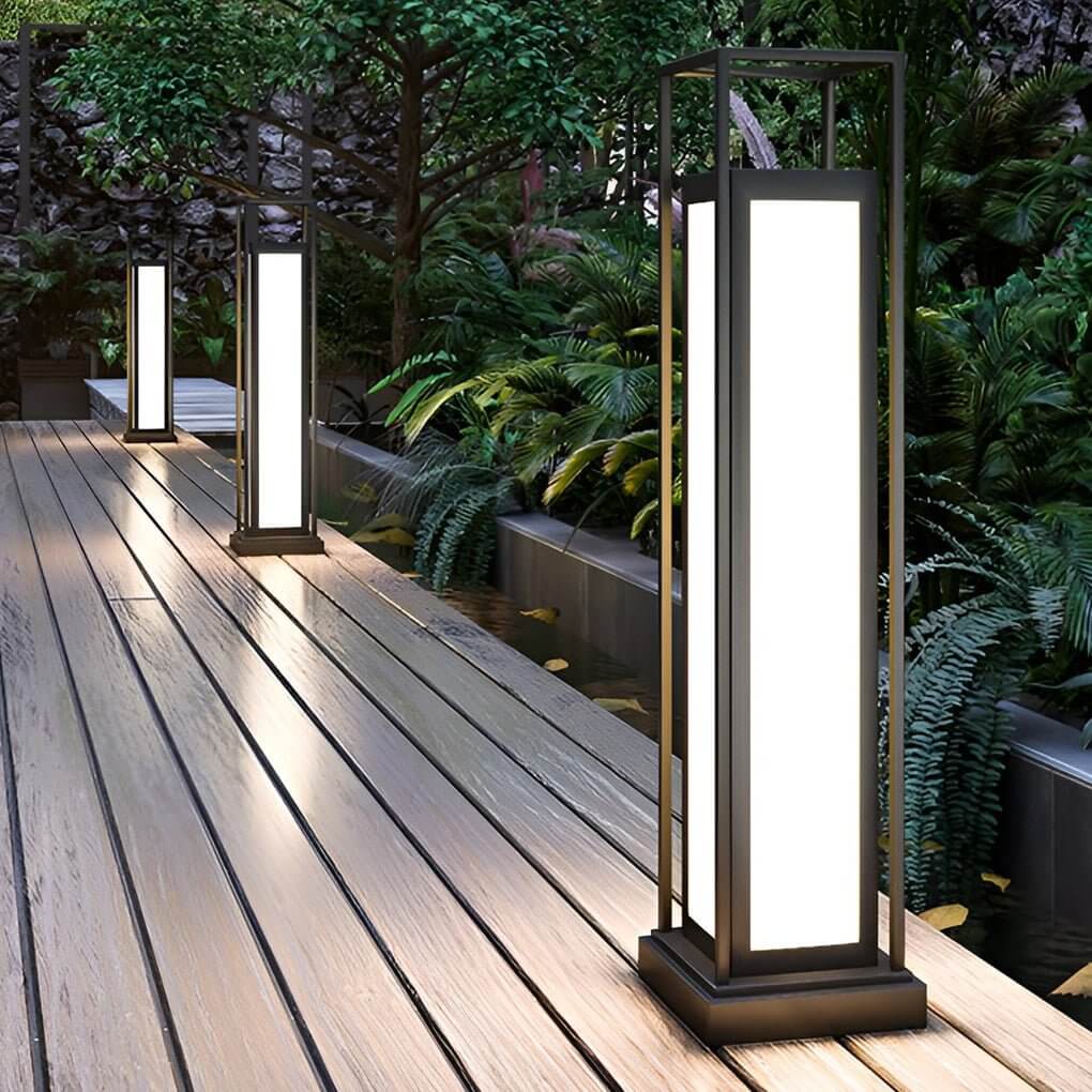 Open Frame Lantern Bollard Light, Stainless Steel Path Light 5