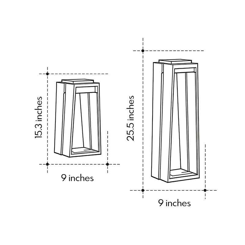 Tapered Trapezoid Solar Deck Light, Modern Landscape Path Light