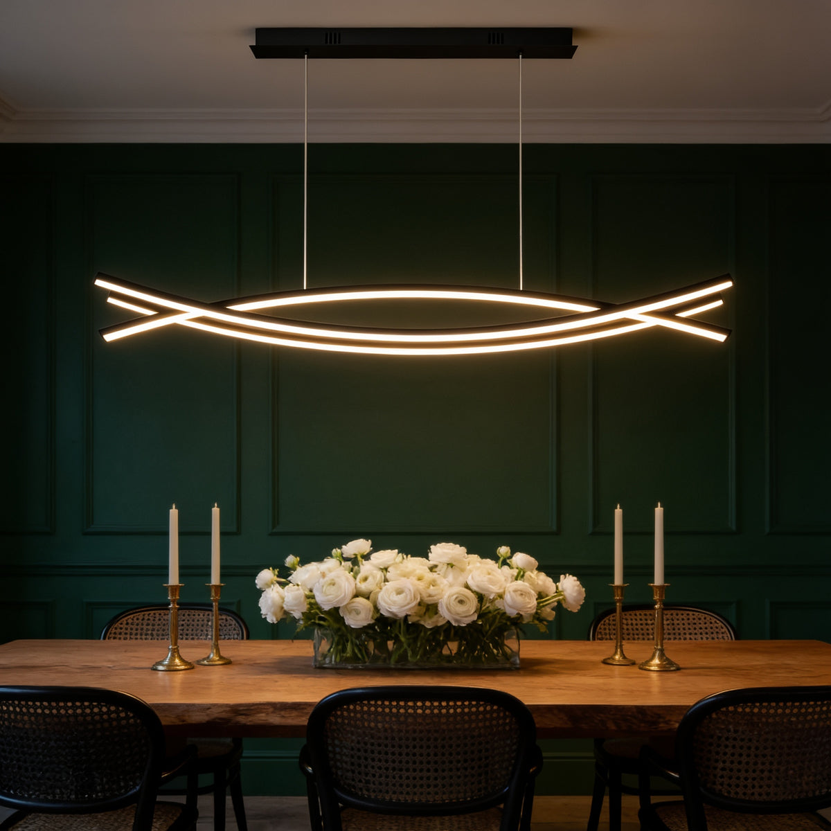 Wave Hanging Light, 39.4 in, Dimmable