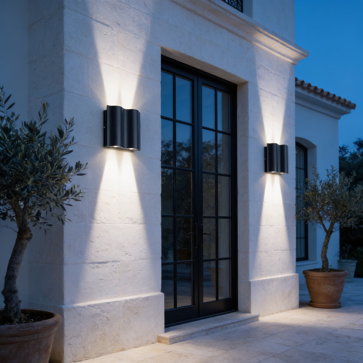 Wavy Beam Wall Light, 4 Light, White