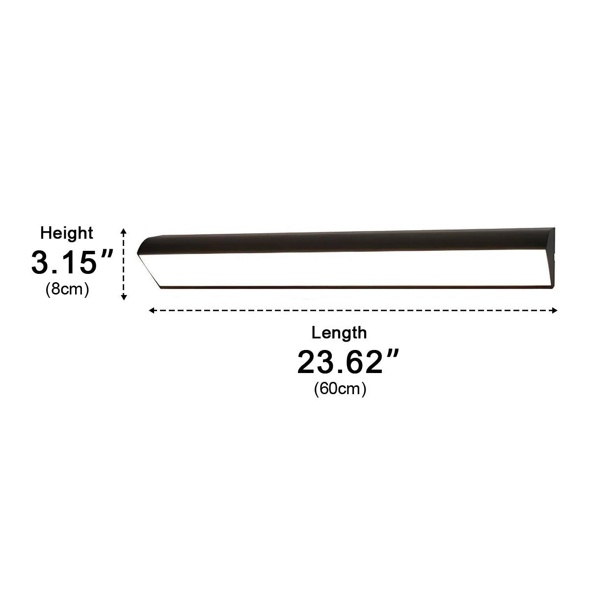 Wedge Linear Wall Light, Black Aluminum Outdoor Wall Sconce 11
