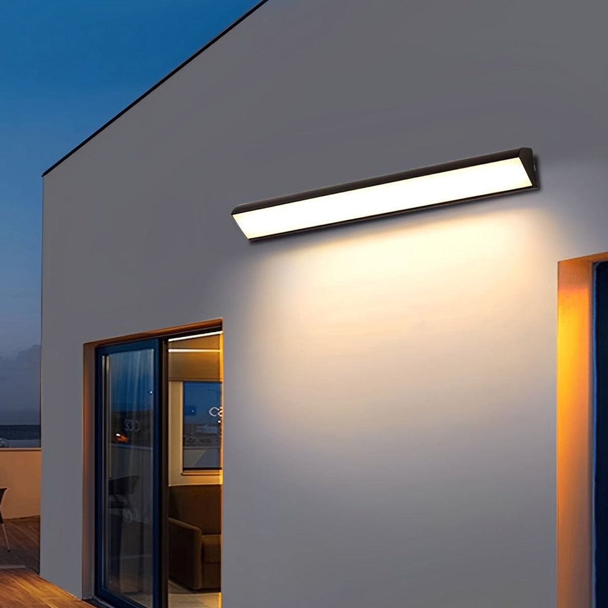 Wedge Linear Wall Light, Black Aluminum Outdoor Wall Sconce 2
