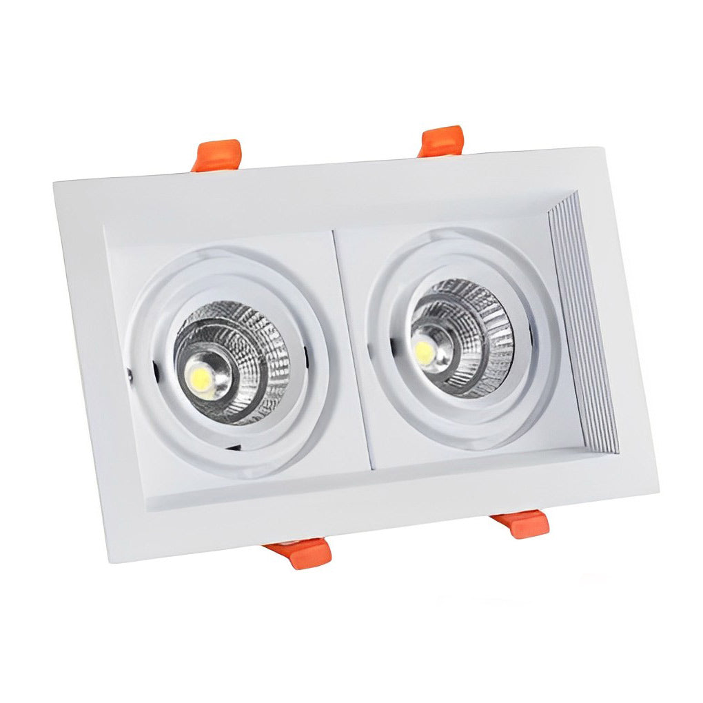 Twin Head Recessed Spotlight, Adjustable Aluminum Ceiling Light 13