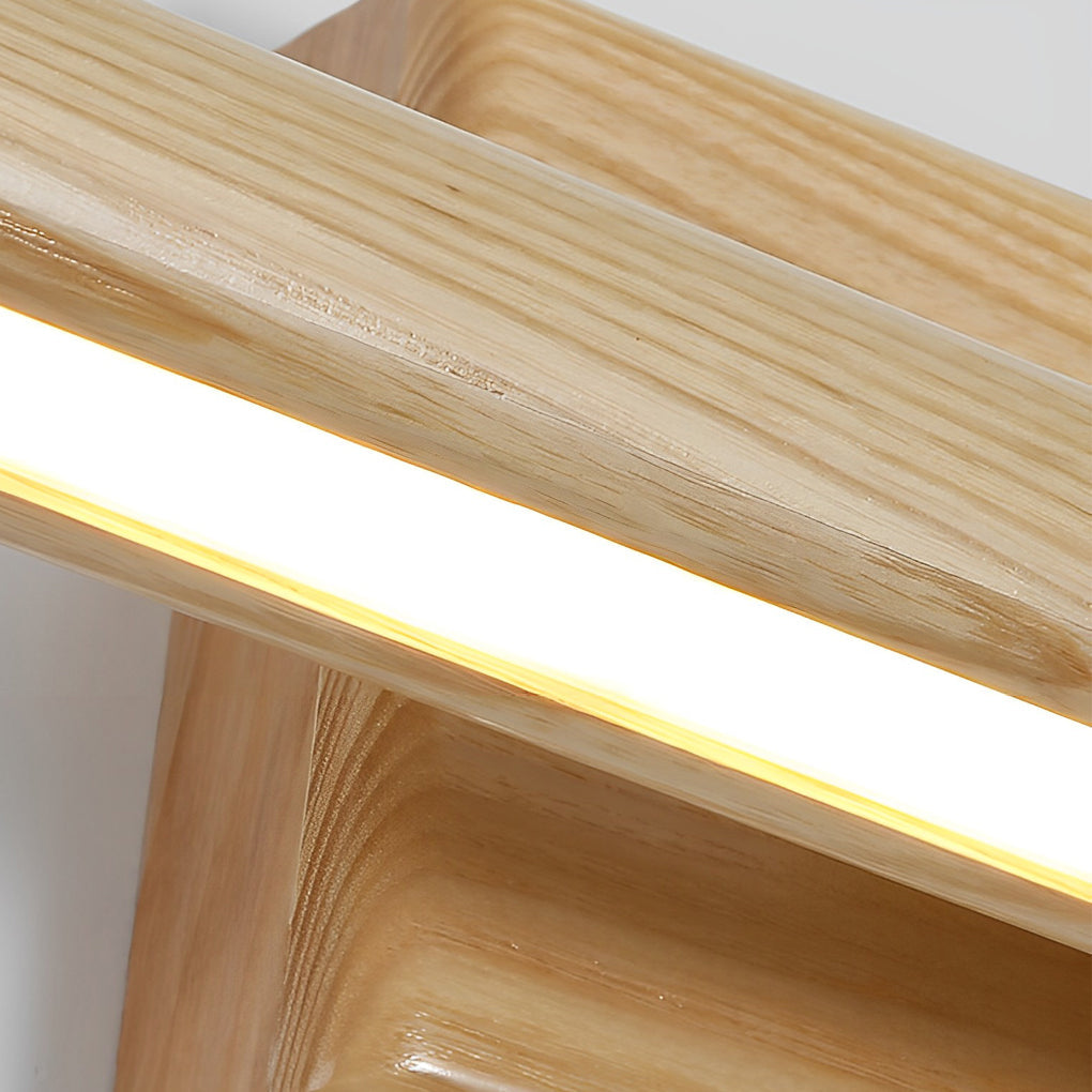 Rotating Wood Vanity Light, Oak or Walnut LED Bath Bar