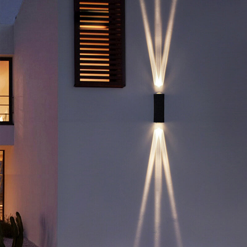 Modern Aluminum Lens Outdoor Patio Double-headed LED Wall Sconce Lamp
