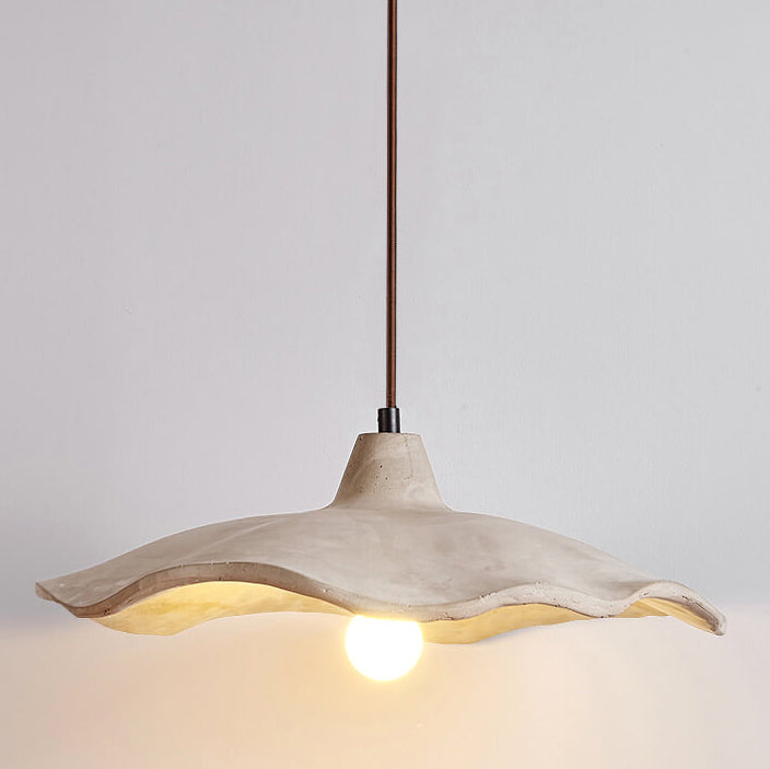 Japanese Vintage Flower Shape Lampshade Cement 1/2/3-Light Island Light Chandelier