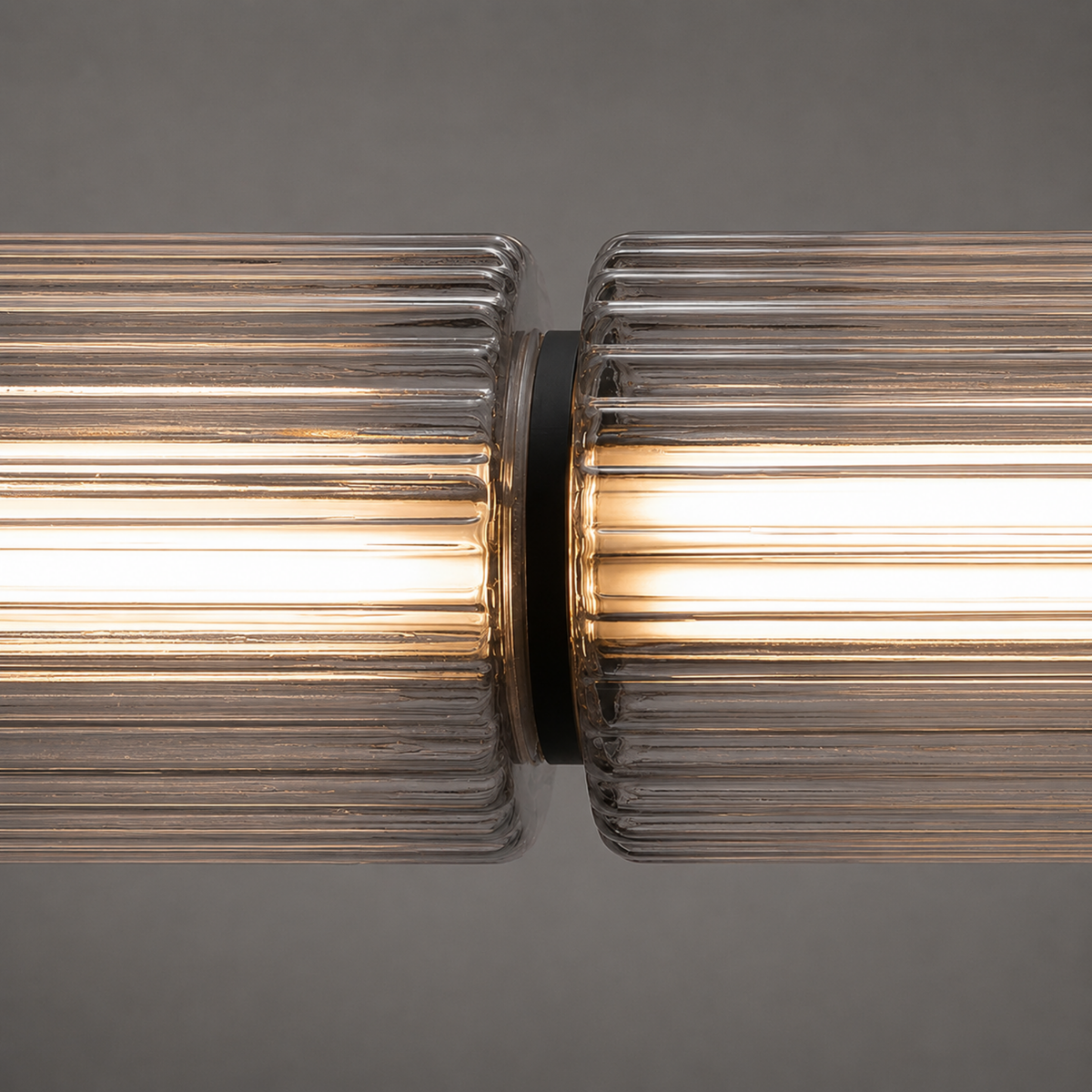 Fluted Glass Linear Pendant Light, Italian Style Island