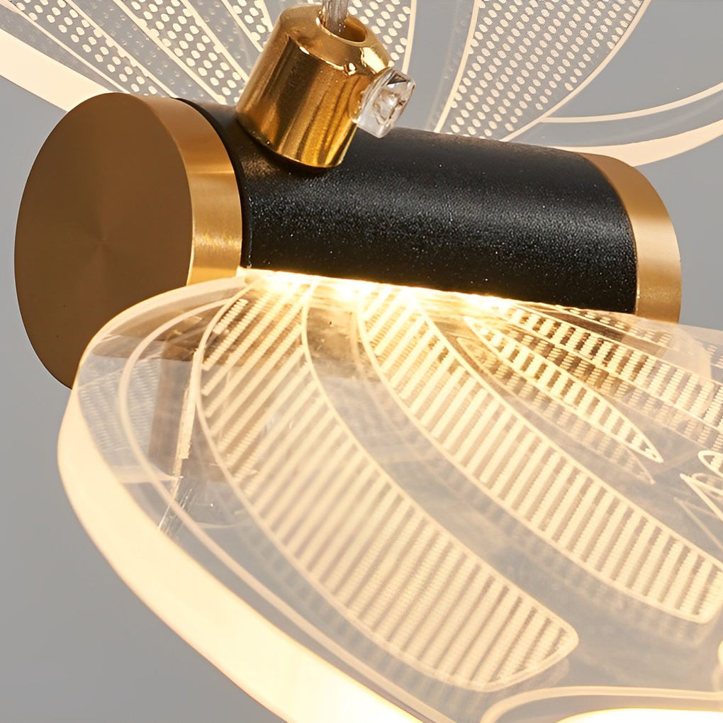 Butterfly Flight Staircase Chandelier, Black and Gold Long Drop Light 7