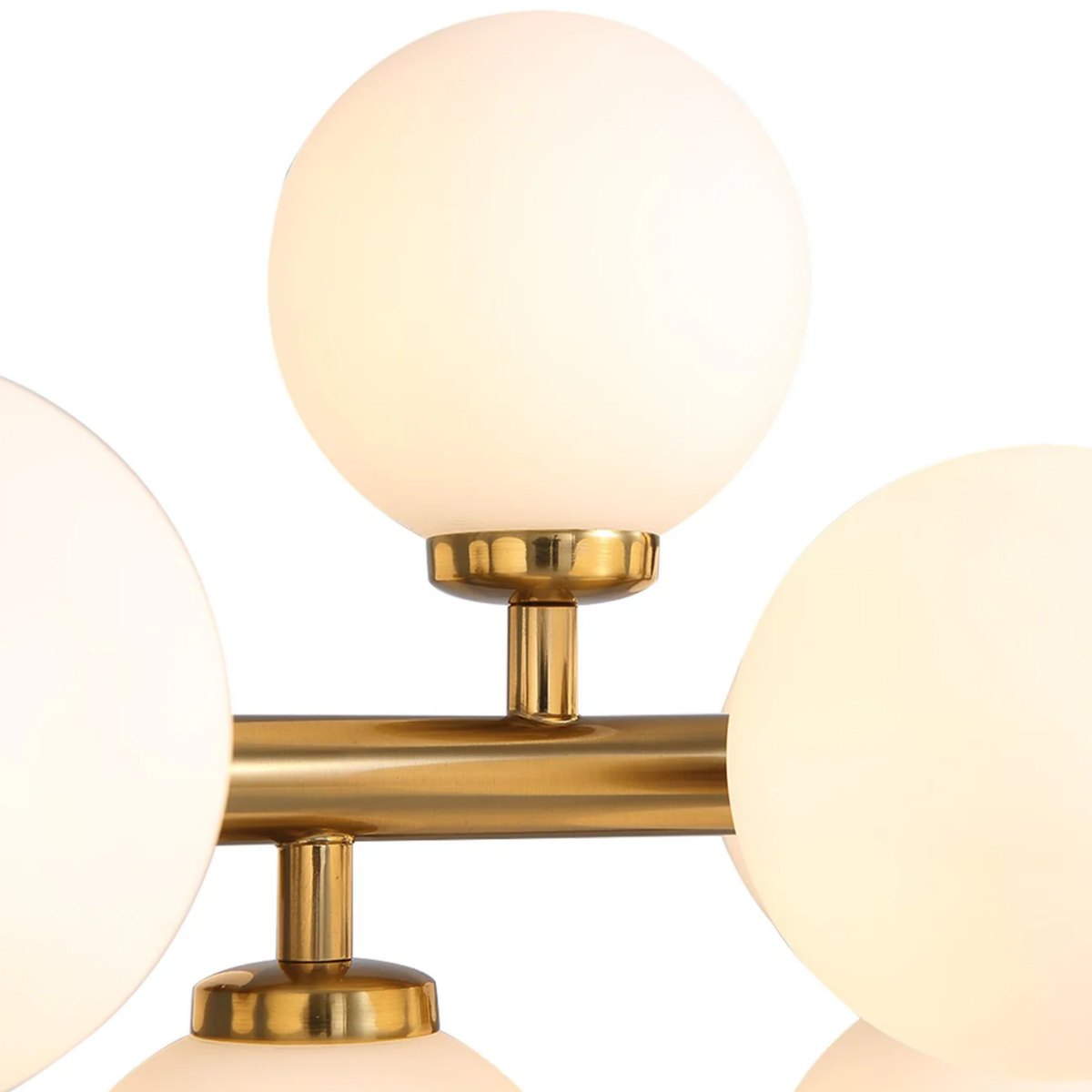 Glass Globe Bubble Linear Chandelier, 16 Light Black or Gold
