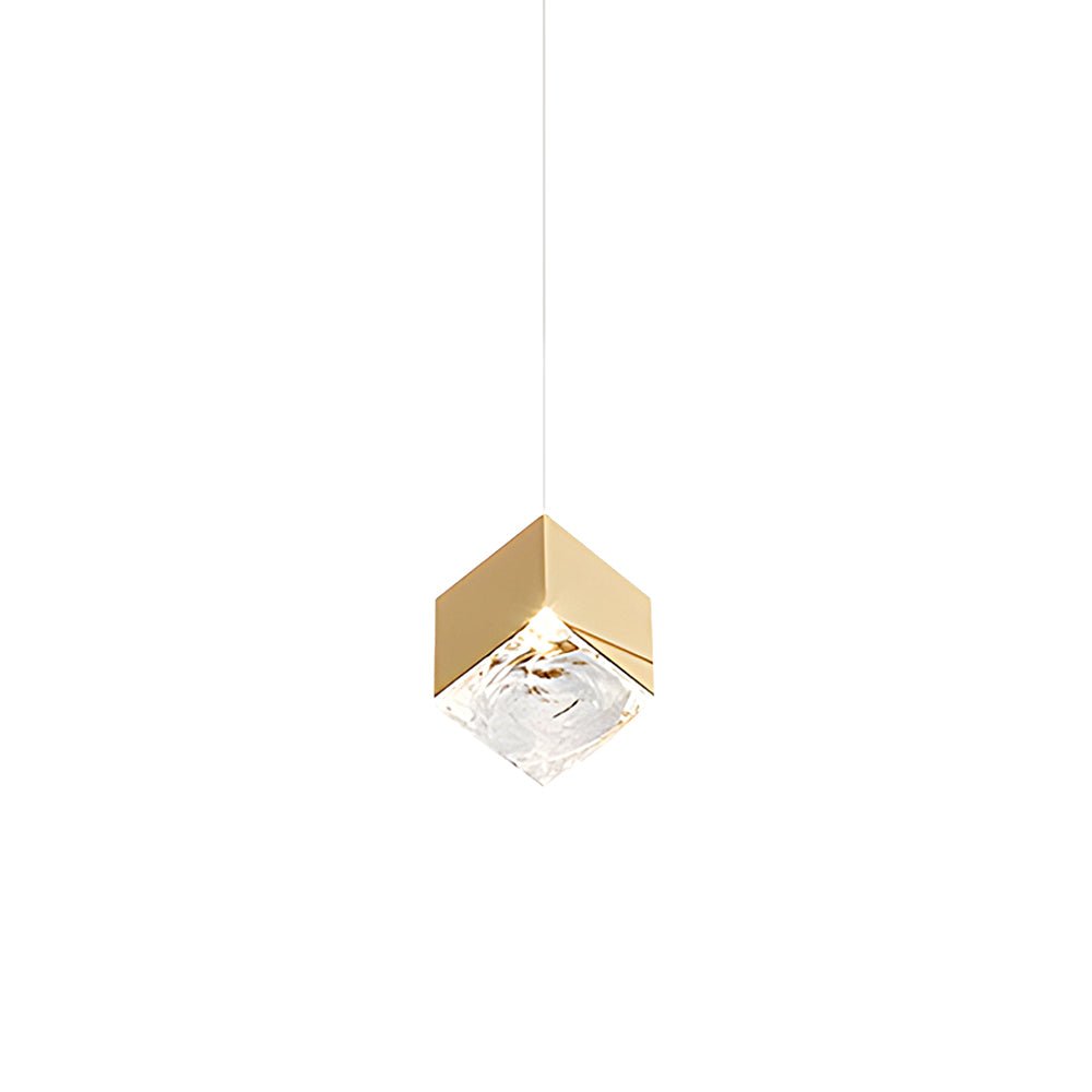 Ice Cube Glass Staircase Chandelier, Stainless Steel Pendant Light 10