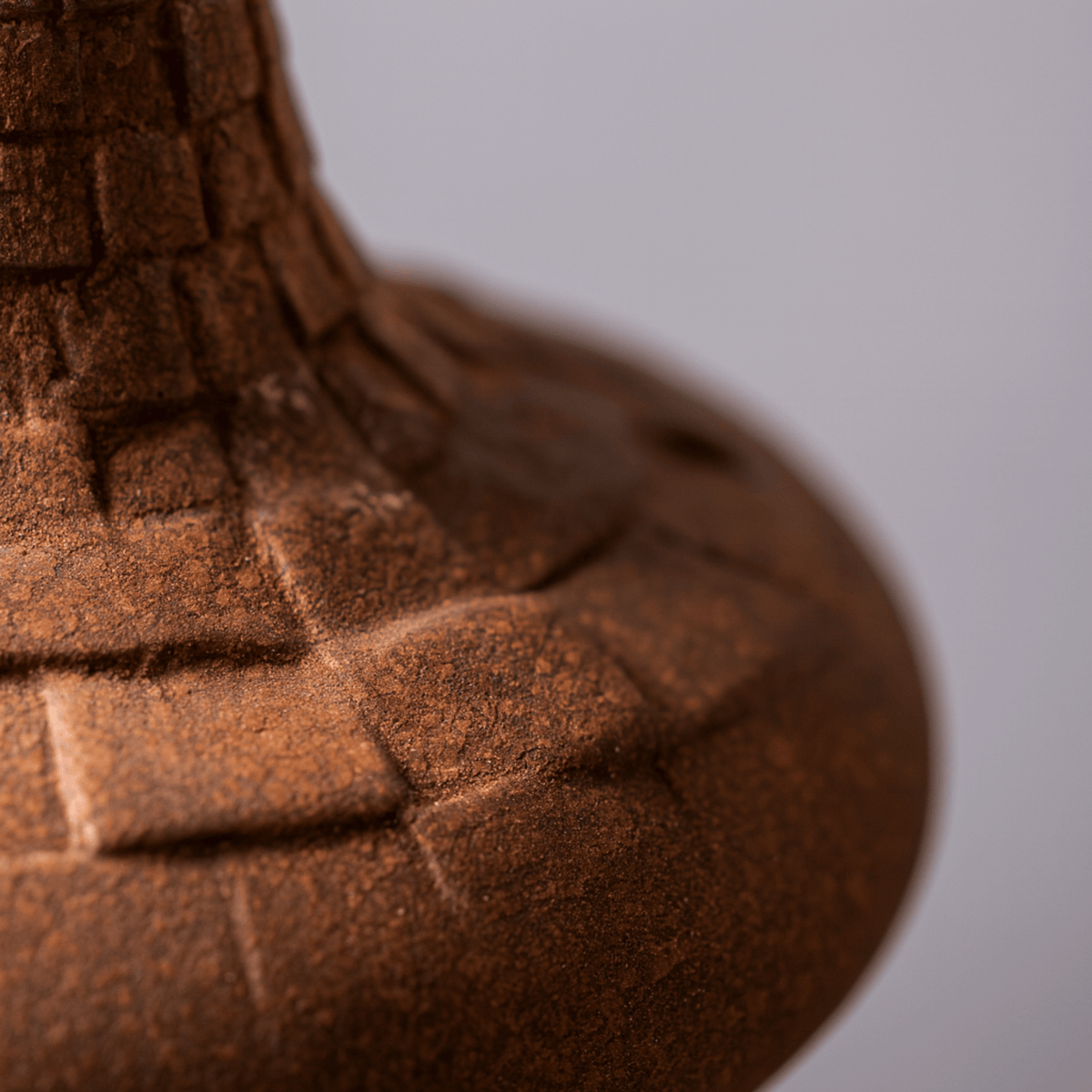 Rustic Plaid Texture Ceramic Vase, Handmade Pottery Vase