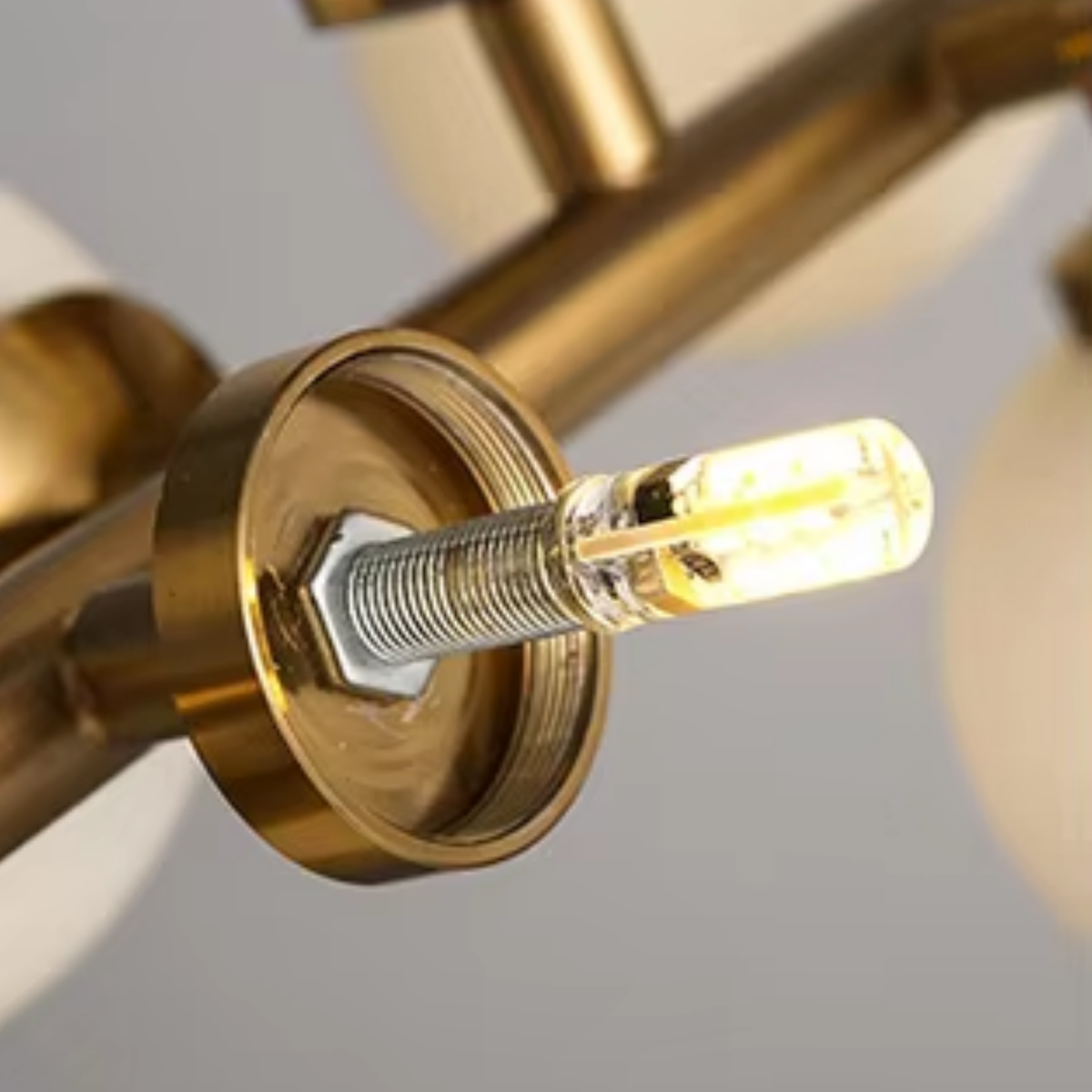 Glass Globe Bubble Linear Chandelier, 16 Light Black or Gold