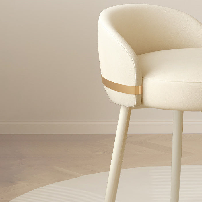 Contemporary Scandinavian Round Faux Nappa Leather Swivel Vanity Stool Low Back For Bedroom