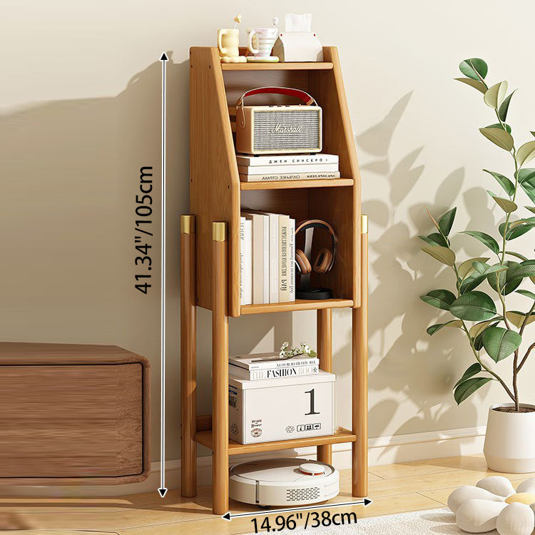 Vintage Bamboo Sideboard 3/4-Tier Display Rack With Drawer