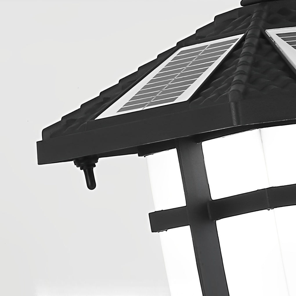 Pagoda Top Solar Bollard Light, Tiered Aluminum Garden Light, view 15