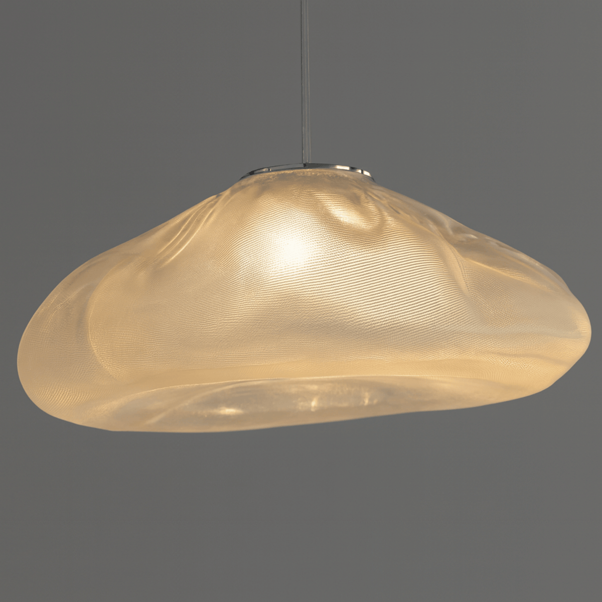 Cloud Shaped Glass Pendant Light, Smoky Gray, Clear or Amber