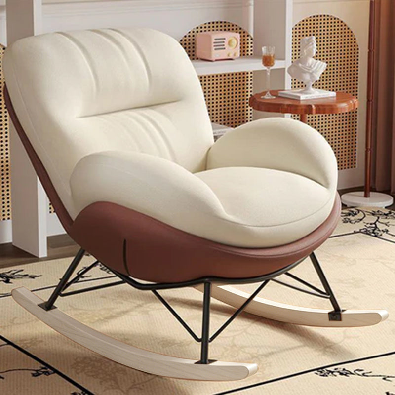 Nordic Half-wrapped Velvet Cat-Scratch Leather Iron Rocking Chair