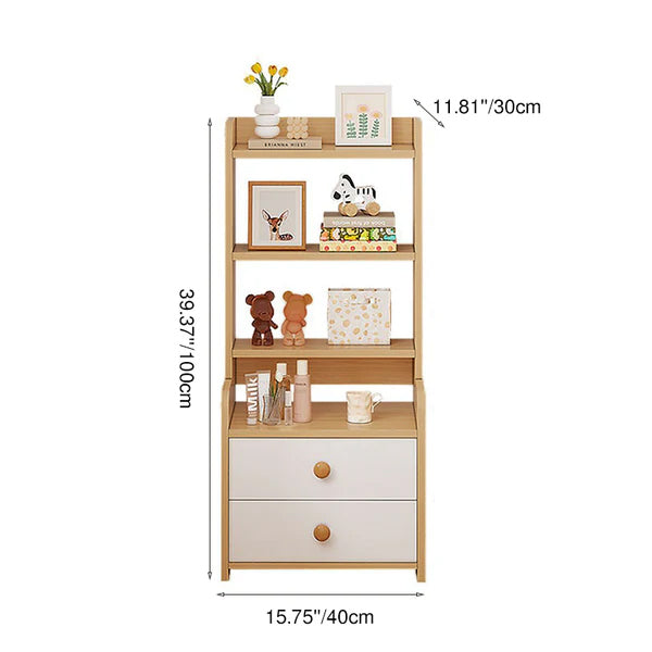 Contemporary Nordic Square Rectangular Density Board Nightstand 4/6-Tier For Bedroom