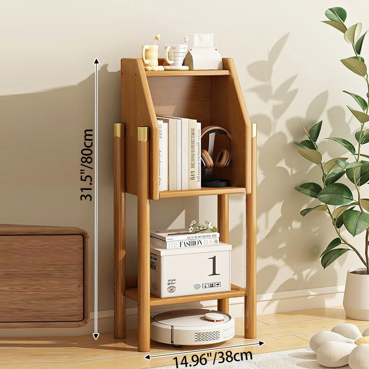 Vintage Bamboo Sideboard 3/4-Tier Display Rack With Drawer