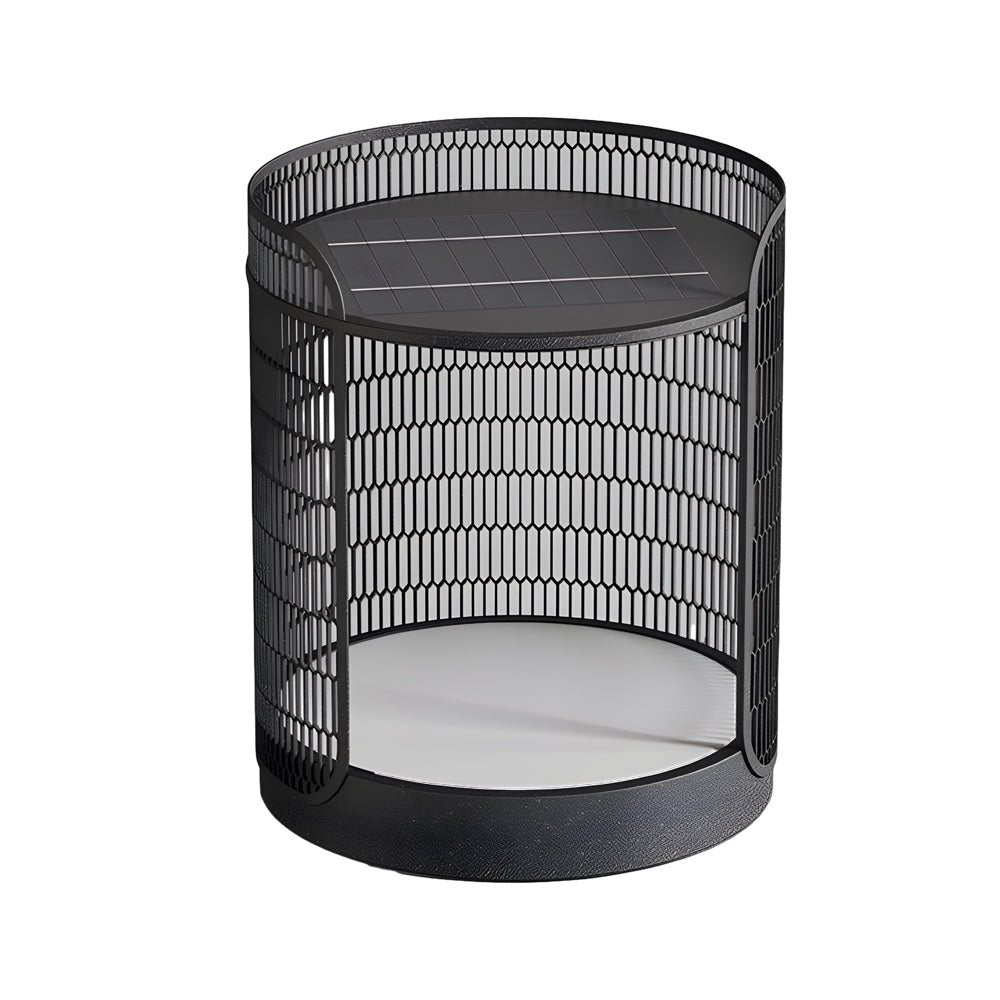 Open Mesh Lantern Floor Lamp, Black Stainless Steel Patio Light