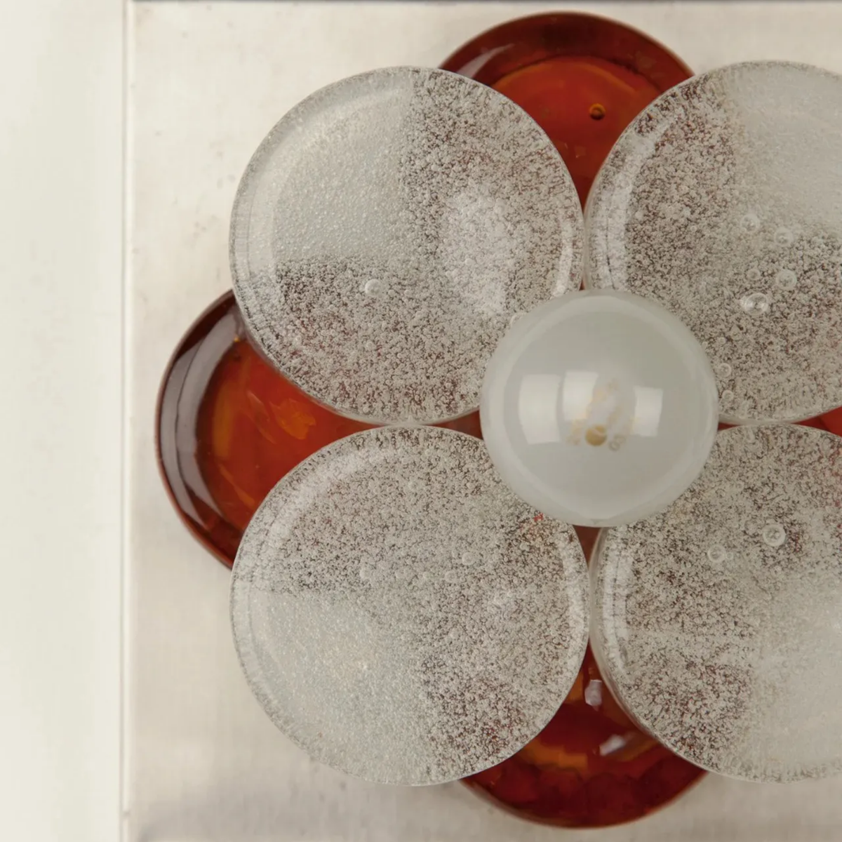 Bauhaus Glass Flower Wall Lamp, Textured Disc Sconce