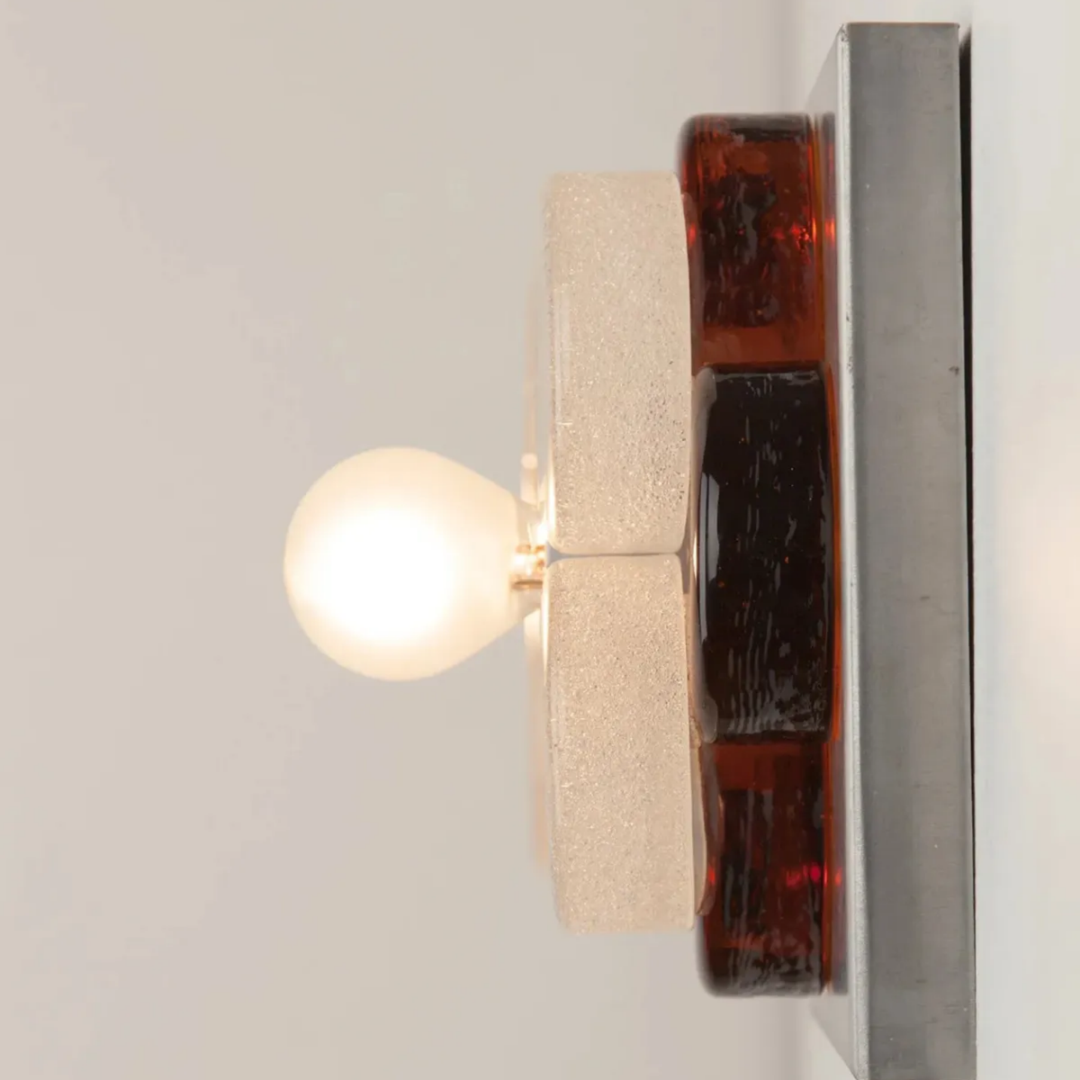 Bauhaus Glass Flower Wall Lamp, Textured Disc Sconce